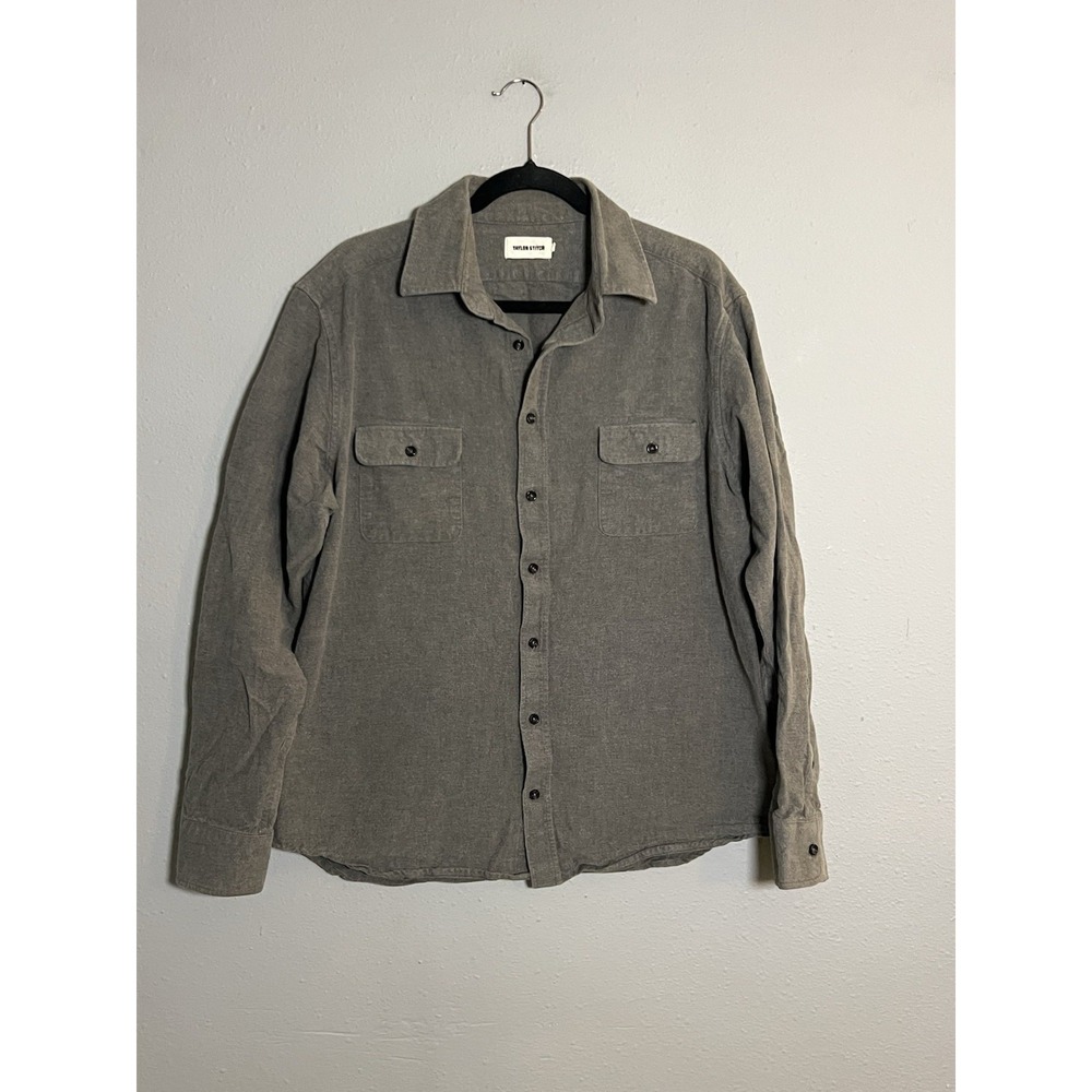 Taylor Stitch Yosemite Shirt Men's 44 Gray Organic Cotton Workwear Overshirt
